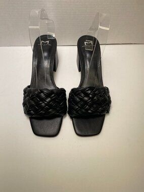 Marc Fisher Women's Draya Black Square Toe Slide Sandal Sz 10